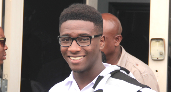 Shabazaah GunMunro George came to court in his school uniform on Monday. (IWN photo)