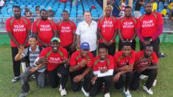 Team Rivals and their founder and manager Carlos Veira after their 2015 T20 win.