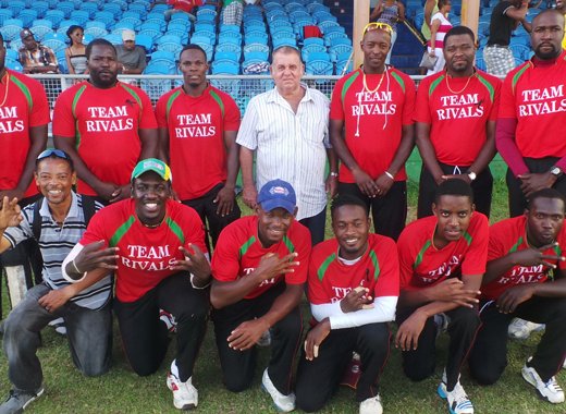 Team Rivals and their founder and manager Carlos Veira after their 2015 T20 win.