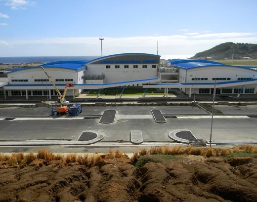 The terminal building and parking area seen in this photo uploaded to the Friends of AIA Facebook page on June 28. 