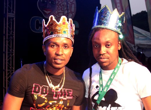 Power Soca Monarch, Hypa 4000, left, and Ragga Soca Monarch, Chewalee Johnson. (IWN photo)