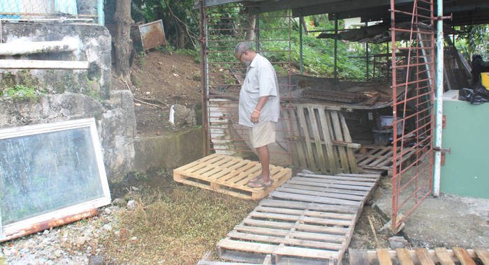Fountain resident Stephen Pollard is using wooden pallets to get around certain parts of his home. (IWN photo)