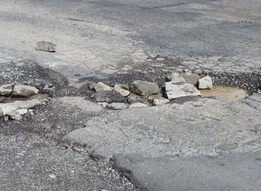 Stone Age pothole fix