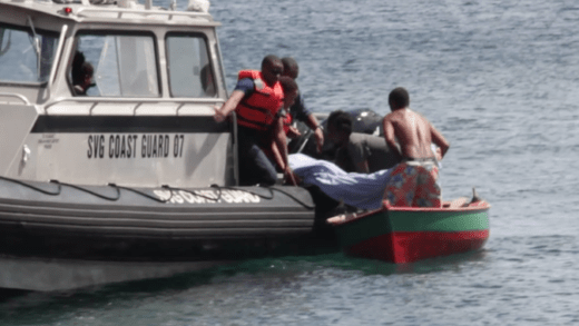  The body of drowned teenager Giovanni Sutherland-Sam is transferred from a Coast Guard vessel to a fishing boat for transfer to land in Clare Valley on Saturday. (IWN photo)