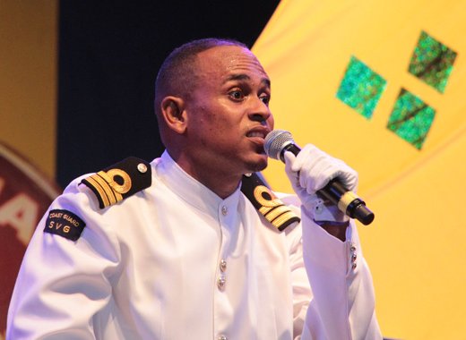 Three-time Calypso Monarch, Zamfir "Man Zangie" Adams during his performance of Faith in Hairouna. (IWN photo)