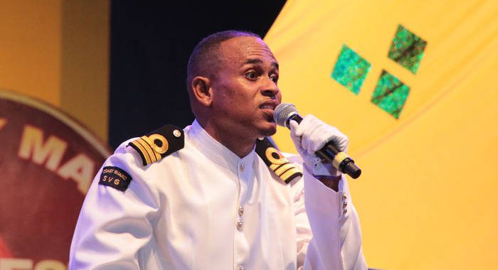 Three-time Calypso Monarch, Zamfir "Man Zangie" Adams during his performance of Faith in Hairouna. (IWN photo)