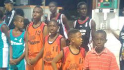 Young basketball players at Saturday's opening ceremony. 