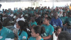 Participants in this year's Coast Guard summer youth programme at the closing ceremony on Aug. 20. (IWN photo)