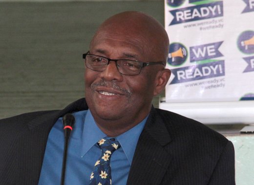 Leader of the Opposition Arnhim Eustace announced the NDP's foreign policy change on August 23. (IWN photo)