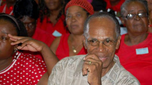 Activist Frank Da Silva at the 2014 convention of Gonsalves' Unity Labour Party. (Photo: Duggie "Nose" Joseph/Facebook)