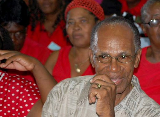 Activist Frank Da Silva at the 2014 convention of Gonsalves' Unity Labour Party. (Photo: Duggie "Nose" Joseph/Facebook)
