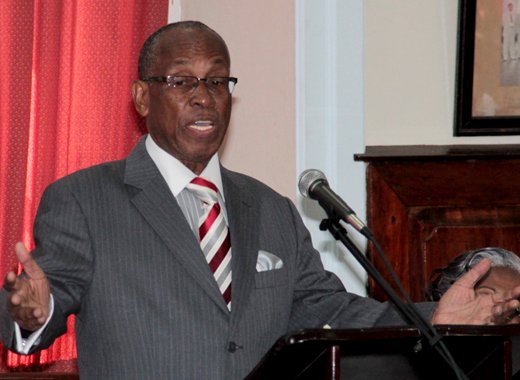 Deputy Prime Minister, Sir Louis Straker debates the Cybercrime Bill on Friday. (IWN photo)