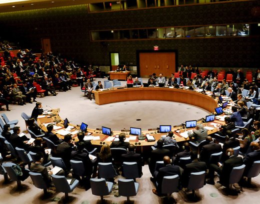 The UN Security Council during a meeting at the United Nations Headquarters in New York, December 16, 2015. REUTERS/Eduardo Munoz