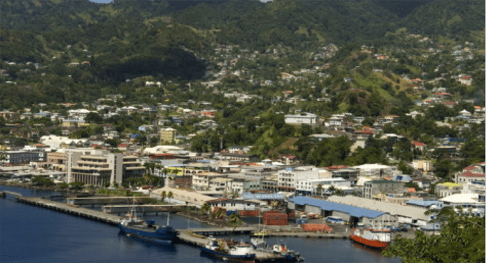 The unappealing seaside area in Kingstown.