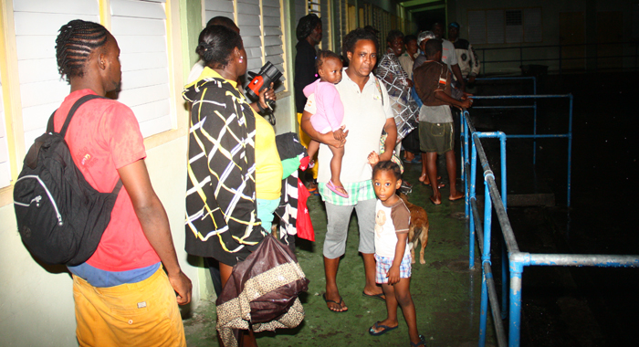 At least 25 persons from Buccament Bay went into emergency shelter Wednesday night. (IWN photo)