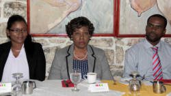From left: Lisa Llewellyn-Sprott, co-coordinator of the health information systems; Rosita King, senior nursing officer; and Andrew Williams, of MCMH administration. (IWN photo)