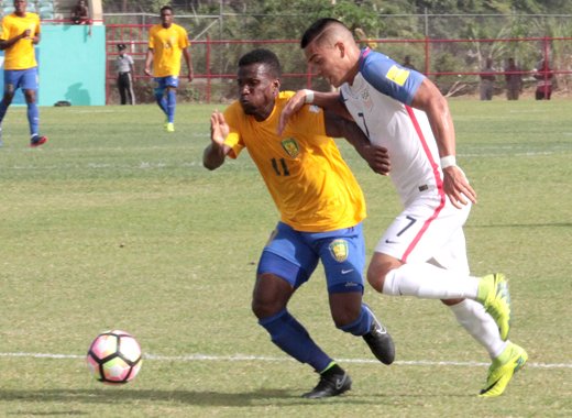Vincy Heat stave off a US attempt at goal. (IWN photo)