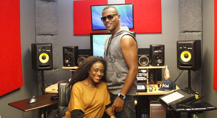 Jacqueline and Kevin Lyttle  in one of Tarakon's Executive Studio in Miami. (IWN photo)