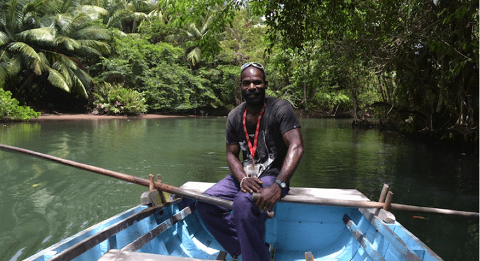One of Dominicas many navigable rivers.