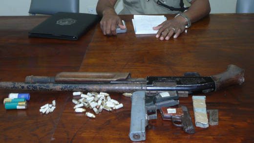 The illegal firearms and ammunition. (Police photo)