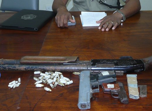 The illegal firearms and ammunition. (Police photo)