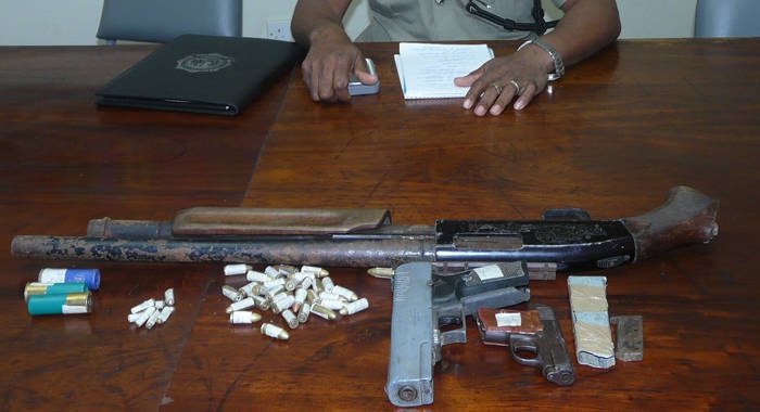 The illegal firearms and ammunition. (Police photo)