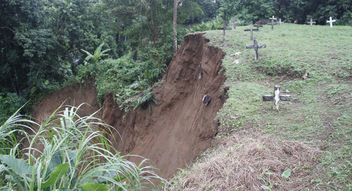 Landslide at Park Hill Cemetary