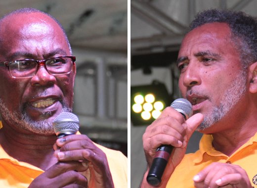 NDP vice-presidents, St. Clair Leacock, left, and Dr. Godwin Friday, are vying to become the party's president. (IWN file photos)