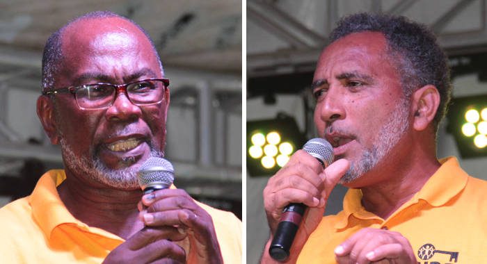 NDP vice-presidents, St. Clair Leacock, left, and Dr. Godwin Friday, are vying to become the party's president. (IWN file photos)