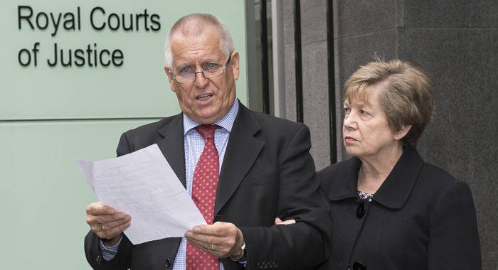 Dave and Carol Ames outside court in London on Monday.