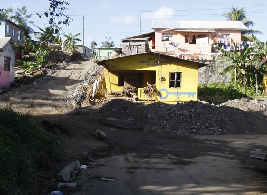 The opposition New Democratic Party's office in Sandy Bay was damaged in the floods. (INW photo)