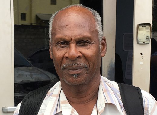 Andrew Foyle leaves the Kingstown's Magistrate Court on Friday, his 76th birthday. (iWN photo)