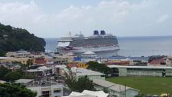 A cruise ship in Kingstown, St. Vincent and the Grenadines. (File photo by Lance Neverson/Facebook)