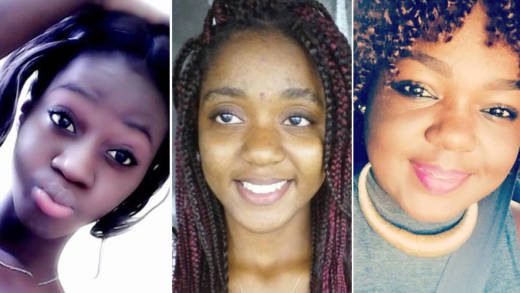 From left: Aziza Awanna Dennie, Carianne Lebrara Padmore, and Danee? Deverey Horne died in a car crash in Barbados in January.