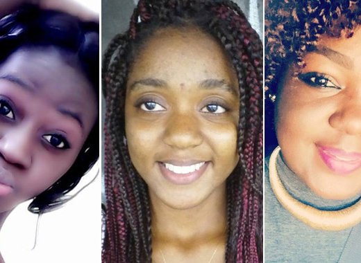 From left: Aziza Awanna Dennie, Carianne Lebrara Padmore, and Danee? Deverey Horne died in a car crash in Barbados in January.