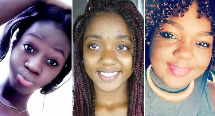 From left: Aziza Awanna Dennie, Carianne Lebrara Padmore, and Danee? Deverey Horne died in a car crash in Barbados in January.