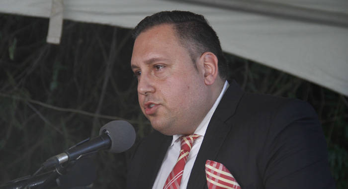 Joseph Romano of PACE Developments speaks during Thursday's ceremony. (iWN photo)