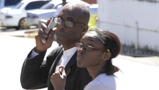 Pastor Nigel Morgan and his daughter, Krystal, after a court appearance in January 2017. (iWN photo)