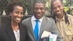 Paul Scrubb, right and his lawyers, Israel Bruce, centre and Zita Barnwell. (iWN photo)