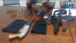 Illegal guns seized in St. Vincent this year. (iWN photo)