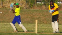 Victors 1 opener Atticus Browne caresses the ball through the covers.