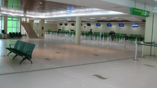 The deserted check-in area at AIA on Wednesday, February 15, 2017.