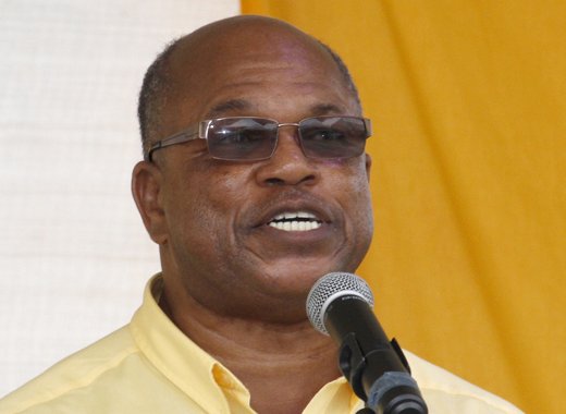 Dr. Linton Lewis, speaking at the New Democratic Party's convention on Feb. 12, 2017. (iWN photo)