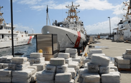 The Coast Guard offloaded approximately 4.2 tons of seized cocaine, worth an estimated $125 million in wholesale value, at Coast Guard Sector San Juan on Feb. 27, 2017 . (DEA Courtesy photo)