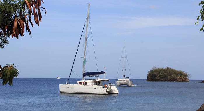Yachts anchored in Buccament Bay in March 2017. (iWN file photo)