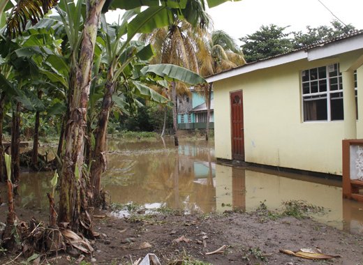 Flooding is a recurring problem in Buccament Bay. (iWN file photo)
