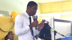 Lawyer Jemalie John addressing the NDP's youth convention on Sunday. (Photo: NDP)