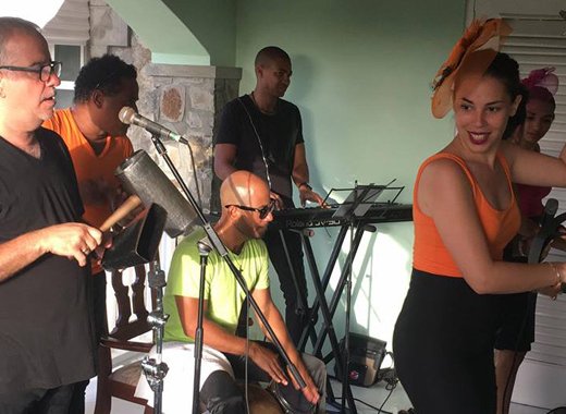 Cuban group Calle Cuba performs at the Cuban embassy in St. Vincent to mark the milestone. (Photo: Dexter Rose/Facebook)