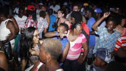 Carnival lovers enjoy the performances at the launch of Vincy Mas on Saturday. (iWN photo)