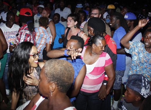 Carnival lovers enjoy the performances at the launch of Vincy Mas on Saturday. (iWN photo)